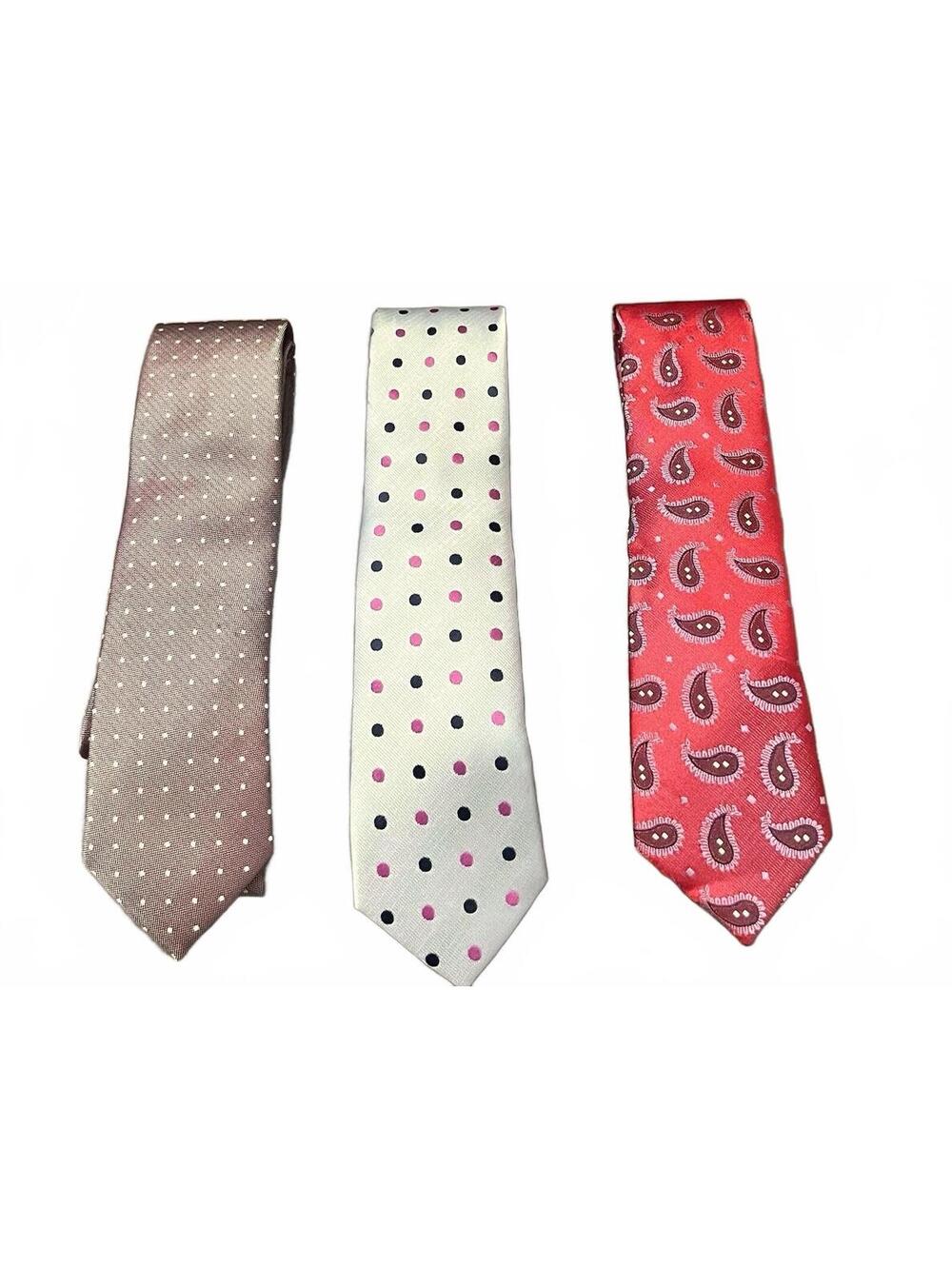 Men's Neckties Made in USA 100% Silk Paisley‎ Multicolored 3-pack